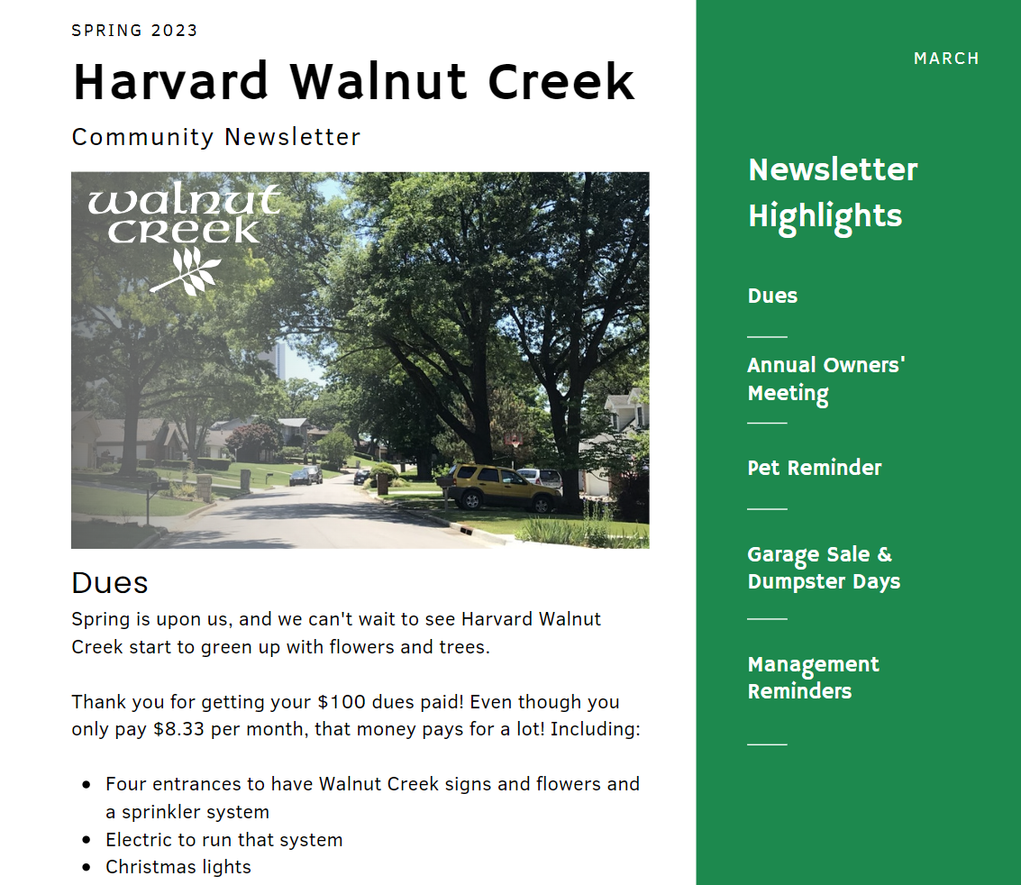 Newsletters - Walnut Creek Tulsa